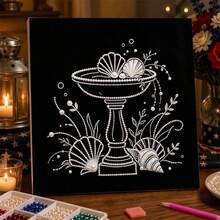 Pearl Painting Set, Undersea Shells, 7.8X7.8 Inches, Suitable For Adults And Beginners, Contains Pearl Beads, Holiday Wall Decoration, Home Decoration, With Inner Frame - Sets - View 1