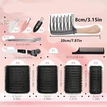 53 cái lô cuốn tóc kèm kẹp, 4 kích cỡ cho tóc dài lớn, trung bình, ngắn, tóc dày và tóc mỏng, tạo độ phồng, nâng tóc và tạo kiểu DIY - Nhiều màu - Xem 6
