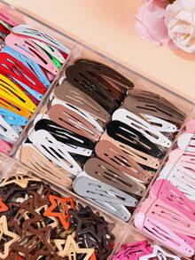 100/50/20/1pc Girls Multi-Color Bangs Clips BB Clips Bow Hair Clips Hair Accessories, Suitable For Teenage Girls, High Elasticity Durable Non-Damaging Hair Bands, Sweet Versatile Small Rubber Bands, Daily Use - Multicolor - View 3