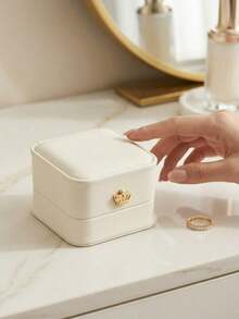 OBOVAY 1pc Luxury Ring Jewelry Box, Suitable For Rings, Earrings And Other Accessories Storage, Women's Accessory Organizer, Perfect For Wedding, Birthday, Anniversary Gifts, Best Choice For Gift Giving - Multicolor - View 1