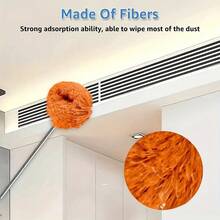 Ceiling Fan Duster With Telescopic Pole - Detachable Brush Head, Easy Cleaning - Suitable For RV And Home Use - C - View 5