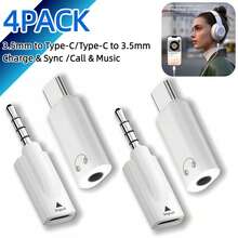 4pcs USB-C To 3.5mm Headphone Jack Adapter, Audio 3.5mm To USB-C Adapter, Type-C To AUX Audio Converter, Compatible With IPhone - View 1