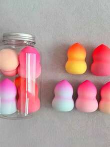 1/2/4/8pcs Dual-Color Gourd-Shaped Makeup Sponge Set, Christmas Series Makeup Tools - Multicolor - View 4