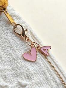 1pc Fashionable Two-In-One Letters + Pink Heart Keychain Exquisite And Cute Keychain For Bags And Wallets And Other Decorative Pendants Surprise Gifts - Multicolor - View 11