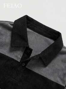 FEIAO Men's Vintage "Old Money Style" Striped Button-Up Long Sleeve Shirt: Corduroy Material, Suitable For Commuting And Casual Wear, All-Season Versatile - Multicolor - View 6