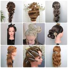 24 Inch Long Human Hair Training Mannequin Head With Stand, Braiding And Styling Practice Model - View 9