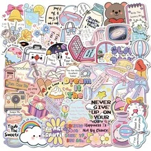 50Pcs Cute Positive Quote Stickers, Kawaii Inspirational Motivational Vinyl Decals For Laptop Water Bottle Journal Scrapbook - Multicolor - View 6