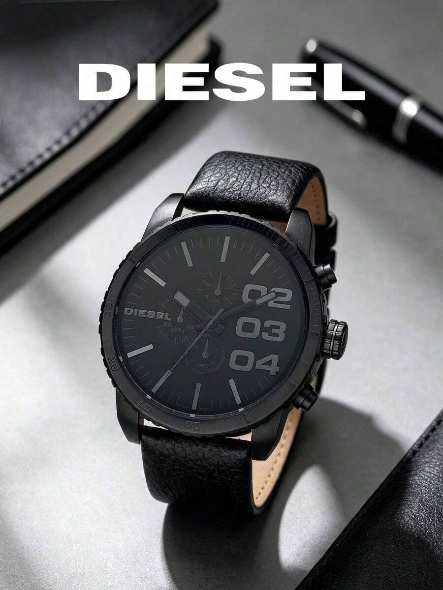 Diesel DZ4216 Men's All Black Chronograph Watch, Large Black Tone Case With Dark Dial, Avant-Garde Masculine Style, Suitable For Urban Men's Outfit - Black - View 1