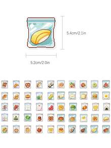 50pcs Food Stickers For Scrapbooking, Journaling, Notebook, Tablet, Planner, Greeting Cards, Envelopes, Water Bottles, Phone Decoration, Party Gifts - Multicolor - View 7