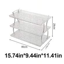 1pc 3-Tier Clear Water Ripple Storage Rack, Light Luxury Acrylic Desktop Organizer With Twist Metal Support, Multi-Layer Shelf For Bathroom Kitchen Bedroom Countertop Storage - View 9