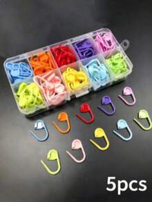 1pc Crochet Stitch Markers With Storage Box, Suitable For Knitting, Crochet And Handmade Sewing Tools (10 Colors Randomly Shipped) - A - View 11