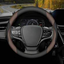 PU Leather Car Steering Wheel Cover, With Inner Ring Grip, 15inch Size, All-Season Universal, Non-Slip Textured Fit For Original Car, Car Interior Accessories, Steering Wheel Protective Cover - Multicolor - View 13