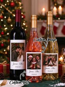 Label Botol Anggur Kustom, Label Wiski Ulang Tahun yang Dipersonalisasi dengan Foto Nama Tanggal, Label Foto Pasangan yang Disesuaikan untuk Pertunangan, Pernikahan, Ulang Tahun, Dekorasi Hadiah Pesta Pengantin, Stiker Prosecco dan Champagne yang Disesuaikan untuk Keluarga dan Teman - MultiWarna - View 5