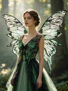 1 Piece Of Adult Fairy Wings, Organza Butterfly Wings - Suitable For Cosplay And Parties, Available In 8 Colors, Halloween - Multicolor - View 6