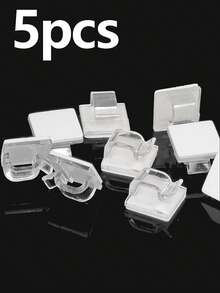 5/10pcs Self-Adhesive Cable Clips, Wall-Mounted Cord Organizer Holders, Cable Management For LED Light Strips, Christmas Tree Decor, String Lights, TV, Computer Network Cables, Home Office, Kitchen, Bedroom, Car, Garage, Wire Tidy - Multicolor - View 8