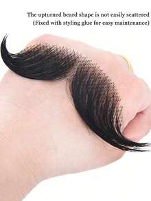 Men's Fake Beard, Natural Invisible Lace Beard, Suitable For Halloween, Christmas Party, Film And Television Makeup, Cosplay And Other Occasions, Fake Beard Prop - Beard Comb - View 4