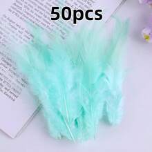 50 قطعة/عبوة ريش أبيض مختلط عشوائي 8-15 سم لتزيين المجوهرات DIY وإكسسوارات الأشغال اليدوية والحرف اليدوية ريش زخرفي - أنماط متعددة - مشاهدة 17