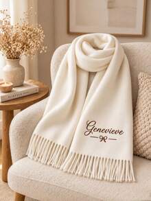 Personalized Scarf, Customized Name Women's Scarf, Large Winter Scarf, Personalized Shawl, Gift For Her Mom - Multicolor - View 3