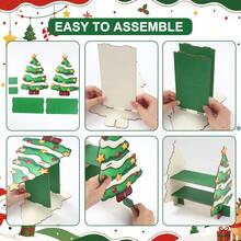 1pc Green Artificial Christmas Tree Storage Rack, With Independent Desktop Centerpiece Display Stand - Multi-Layer Design, Suitable For Gifts, Books, Decorations, Space-Saving Storage Rack, Suitable For Office, Party - Modern Minimalist Holiday Table Decoration - Multicolor - View 6