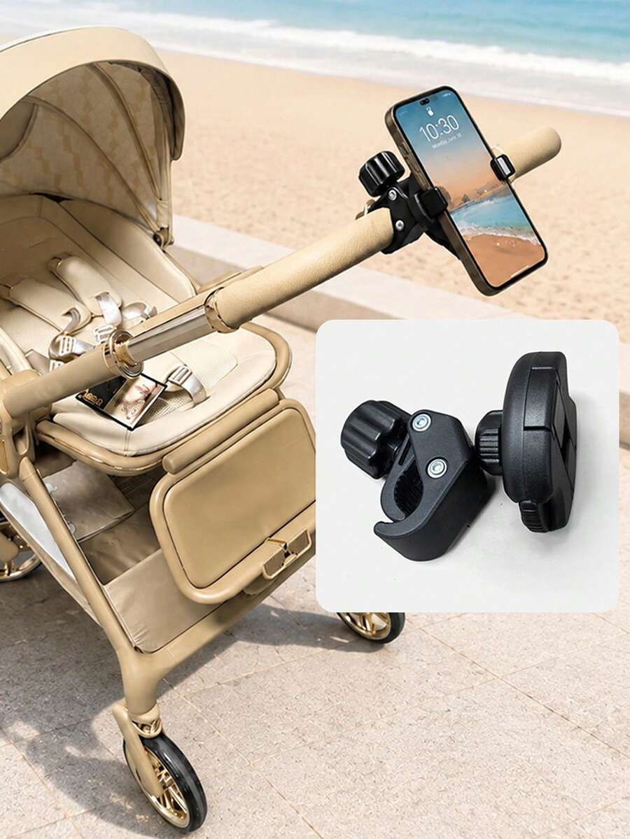 1 Pack Universal 360° Rotating Stroller Phone Mount Black Extendable ...