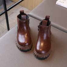 Children's Chelsea Boots 2026 Spring/Autumn New British Style Boys & Girls Ankle Boots Baby Non-Slip Soft Sole Leather Boots - Brown - View 3