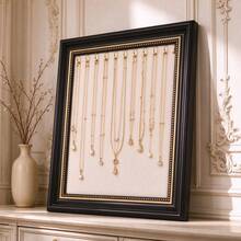 All-In-One Frame-Style Jewelry Display Rack, Wall-Mounted Earring, Ring And Necklace Storage Board, Vintage Jewelry Display Stand, Jewelry Organizer - Multicolor - View 2
