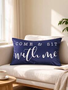 2pcs Home Decor Throw Pillow Covers, Sofa Lumbar Pillow Covers, Without Pillow Insert, Suitable For Bedroom, Living Room, Rattan Chair - Blue - View 4