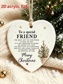 1PC Christmas Pendant For Special Friend, Heartwarming Christmas Carols Design, Hanging Ornament For Living Room Bedroom Christmas Tree, Perfect Holiday Gift To Express Gratitude, Home Decor And Accessories, Christmas Decorations - Multicolor - View 4
