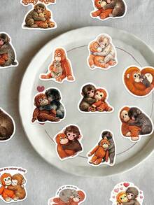 50pcs Punch Monkey Stickers, Funny Monkey Vinyl Stickers, Suitable For Water Bottles, Laptops, Phone Cases, Skateboards, Luggage, Notebooks, Phones - Multicolor - View 7