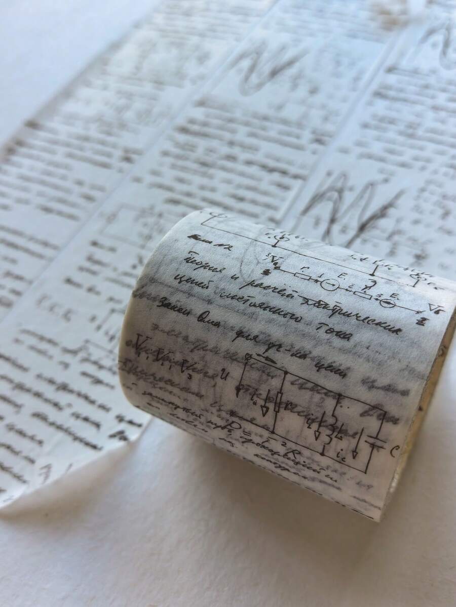 1 Roll Vintage Handwritten Text Manuscript Decorative Adhesive Tape Masking Washi Tape Diy Scrapbooking Journal Sticker Label Japanese Stationery - JD377 - View 1