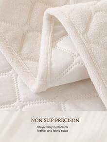 1pc Thick Solid Color Plaid Sofa Cover, Splash-Proof, Dirt-Resistant, Anti-Slip, All-Season Use, Machine Washable, Suitable For Cats And Dogs - Beige - View 5