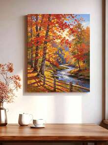 Maple Forest Oil Painting By Numbers, DIY Canvas Art For Adult Beginners, Wall Art Decoration Holiday Gifts, Includes Oil Painting Tools. - Sets - View 3