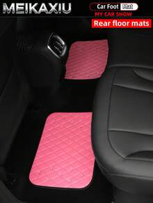 MEIKAXIU 1/2/4PCS Soft Leather Embroidered Crown Rhinestone Blingbling Car Floor Mats, Easy To Clean, Wear-Resistant, Dirt-Resistant, Universal Fit Car Floor Mat Protective Pad For Women - Soft Leather Rhinestone Crown Car Floor Mat - View 11