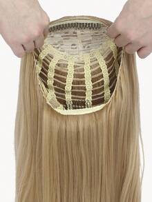 22inch Wavy Hair Extension Warm Blonde Hair Pieces For Women Synthetic Long 3/4 Half Wig For Daily Use - Linen Gold - View 6