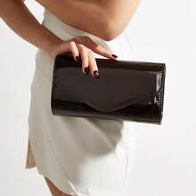 AIBBYDAR Women's Patent Leather Envelope Clutch Bag With Detachable Chain, Magnetic Closure, Multi-Functional Handbag, Suitable For Weddings, Proms, Cocktail Parties, Banquets, Date Nights And More. - Coffee - View 10
