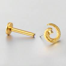 1pc ASTM F136 Titanium 16G Gothic Vortex Snake Flat Back Stud Earring Cartilage Piercing Ear Conch Nose Piercing Medusa Body Jewelry - Coiled Snake - View 4