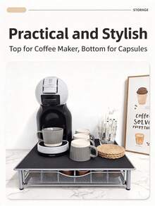 1pc Coffee Capsule Storage Drawer, Can Be Used As Coffee Machine Base, Capsule Coffee Storage Box, Drawer-Style Coffee Machine Base, Multi-Purpose DolceGusto 36-Capsule Capacity, Not Just A Coffee Storage Rack, Also A Coffee Machine Base, Multi-Function Coffee Capsule Storage Drawer, Suitable For Living Room, Office, Hotel Lobby, Entertainment Venue Use. - Multicolor - View 9