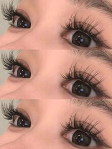 90PCS C-Type Curled Non Adhesive False Eyelashes, Non Adhesive Design, Press Type Self-Adhesive Eyelashes, Reusable, Durable, Lightweight False Eyelash Extension, Suitable For All Places, Eyelashes, False Eyelashes, Non Adhesive Eyelashes - C - View 4