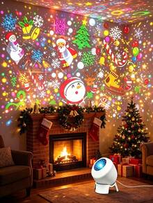 1pc Dynamic Ocean Projection Night Light, LED Decorative Projection Lamp, 360° Rotating Table Lamp, Multi-Angle Projection Light, USB Powered, Indoor Space, Living Room, Soft Light Dynamic Atmosphere Lamp - White - View 10