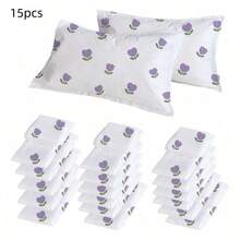 5pcs Disposable Pillow Cases Pillow Covers Bulk Pillow Sheets For Travel Hotels Single-Use Pillowcases, Non Woven Fabric (Tulip) - Purple - View 10