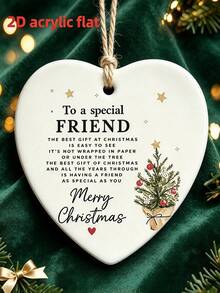 1PC Christmas Pendant For Special Friend, Heartwarming Christmas Carols Design, Hanging Ornament For Living Room Bedroom Christmas Tree, Perfect Holiday Gift To Express Gratitude, Home Decor And Accessories, Christmas Decorations - Multicolor - View 2