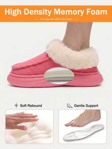 CYFMYD Winter Women's Arch Support Slippers With EVA Thick Sole And Marked Line Design Soft And Comfortable Indoor Shoes Anti Slip - Pinkish White - View 3