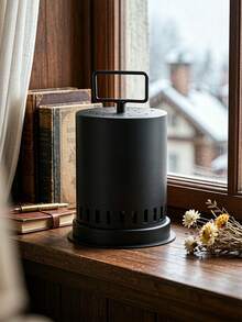 1Pc Portable Tabletop Mini Stove Heater, 360° Air Circulation Metal Small Heating Furnace With Top Handle, Stable Base Desktop Fire Pit For Indoor Home Winter Warm Decoration - Heater - View 6