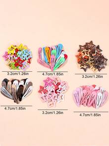 100/50/20/1pc Girls Multi-Color Bangs Clips BB Clips Bow Hair Clips Hair Accessories, Suitable For Teenage Girls, High Elasticity Durable Non-Damaging Hair Bands, Sweet Versatile Small Rubber Bands, Daily Use - Multicolor - View 7