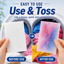 500/200/100pcs Laundry Color Catcher Sheets, Anti-Dyeing Fabric Dye Trapping Paper, Prevents Clothes Color Transfer & Cross-Staining, Absorbs Loose Dye In Washing Machine, Suitable For Home, Dorm And Travel Laundry Use - Multicolor - View 5