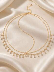 XYHEALER Rhinestone Head Chain Crystal Forehead Jewelry Boho Tassel Hair Chain Headpiece Bridal Wedding Hair Accessories With Clips For Women And Girls - Multicolor - View 4