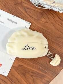 1Pc Customizable Text, Creative Food Earphone Case - With A Pendant, Dumpling-Shaped Earphone Case, Compatible With Apple 1, 2, 3, 4, 5, Pro 1, Pro 2 - Multicolor - View 4