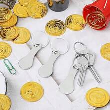 5/10pcs Stainless Steel Shopping Cart Keychain Set, Custom Supermarket Anti-Loss Tags, Personalized Shopping Cart Tokens With Key Rings, Shopping Cart Logo Pattern, Classic Fashion Easy Style, Unisex, Daily Wear, Grocery Shopping Accessories - Thickened Upgraded Version - View 6