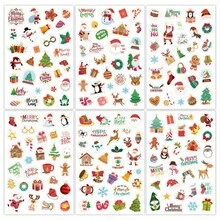 Christmas Theme Cartoon Sticker Set, Multiple Pattern Holiday Planner Decoration Stickers, DIY Handmade Craft Stickers, Holiday Stickers, Luggage Stickers (1 Random) - Multicolor - View 6