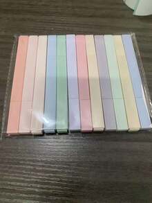 6/12pcs Morandi Aesthetic Square Highlighter Pens, Soft Tip Beveled Markers, Pastel Fluorescent Pens, No Bleed, Quick Drying, Suitable For Journaling And Note-Taking - Multicolor - View 9